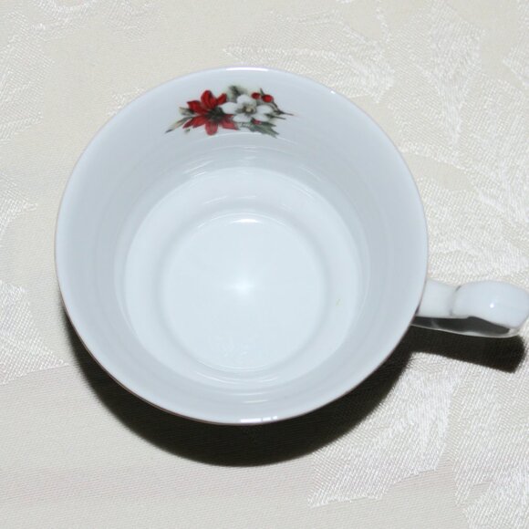 Mismatched Christmas Poinsettia Teacup Set | Bluebird | Crown Regent - Picture 5 of 13